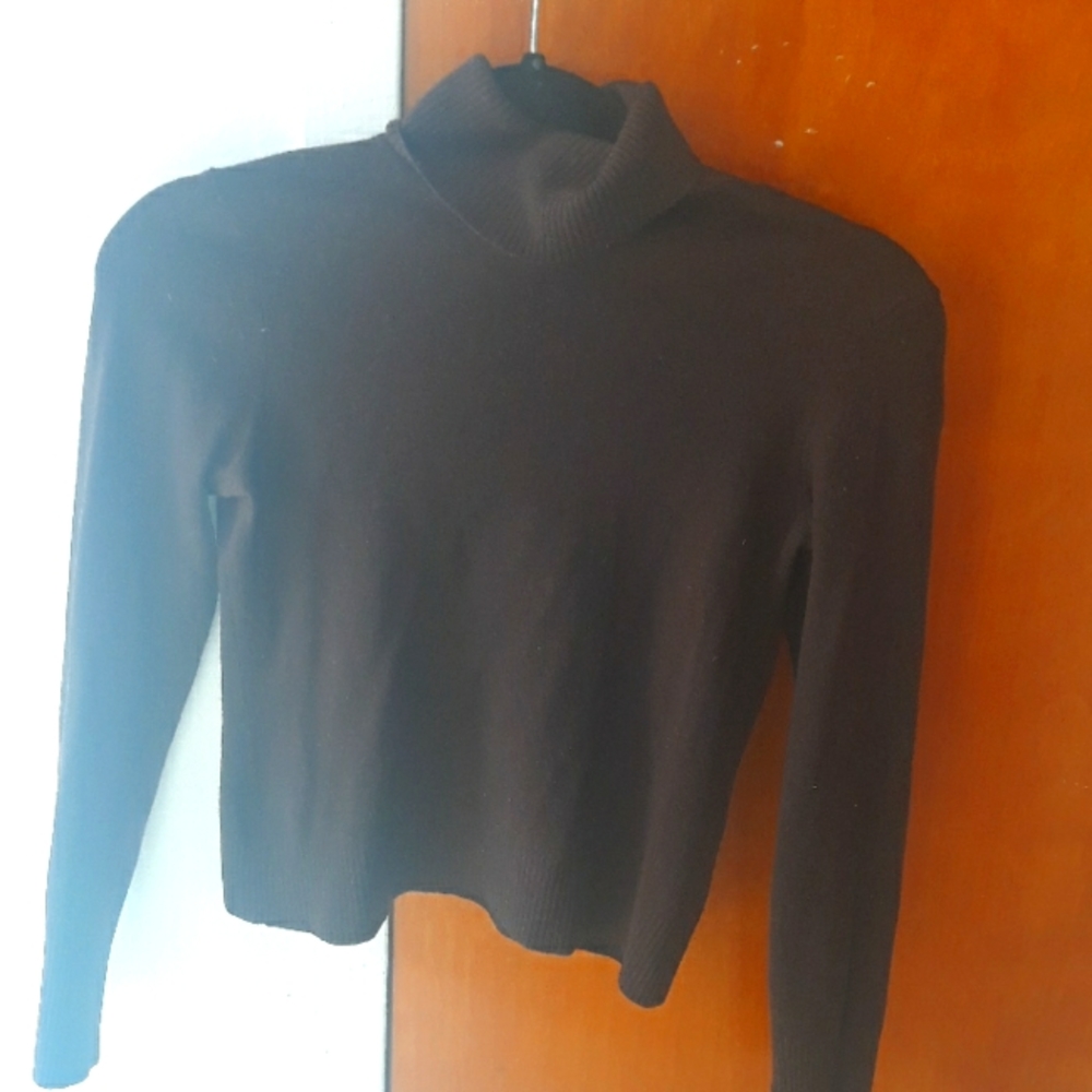 Trendy brown turtle neck